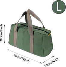 Grüne Werkzeugtasche 14-Zoll mit weit geöffnetem