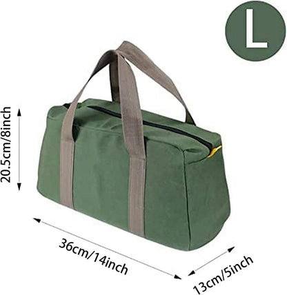 Grüne Werkzeugtasche 14-Zoll mit weit geöffnetem