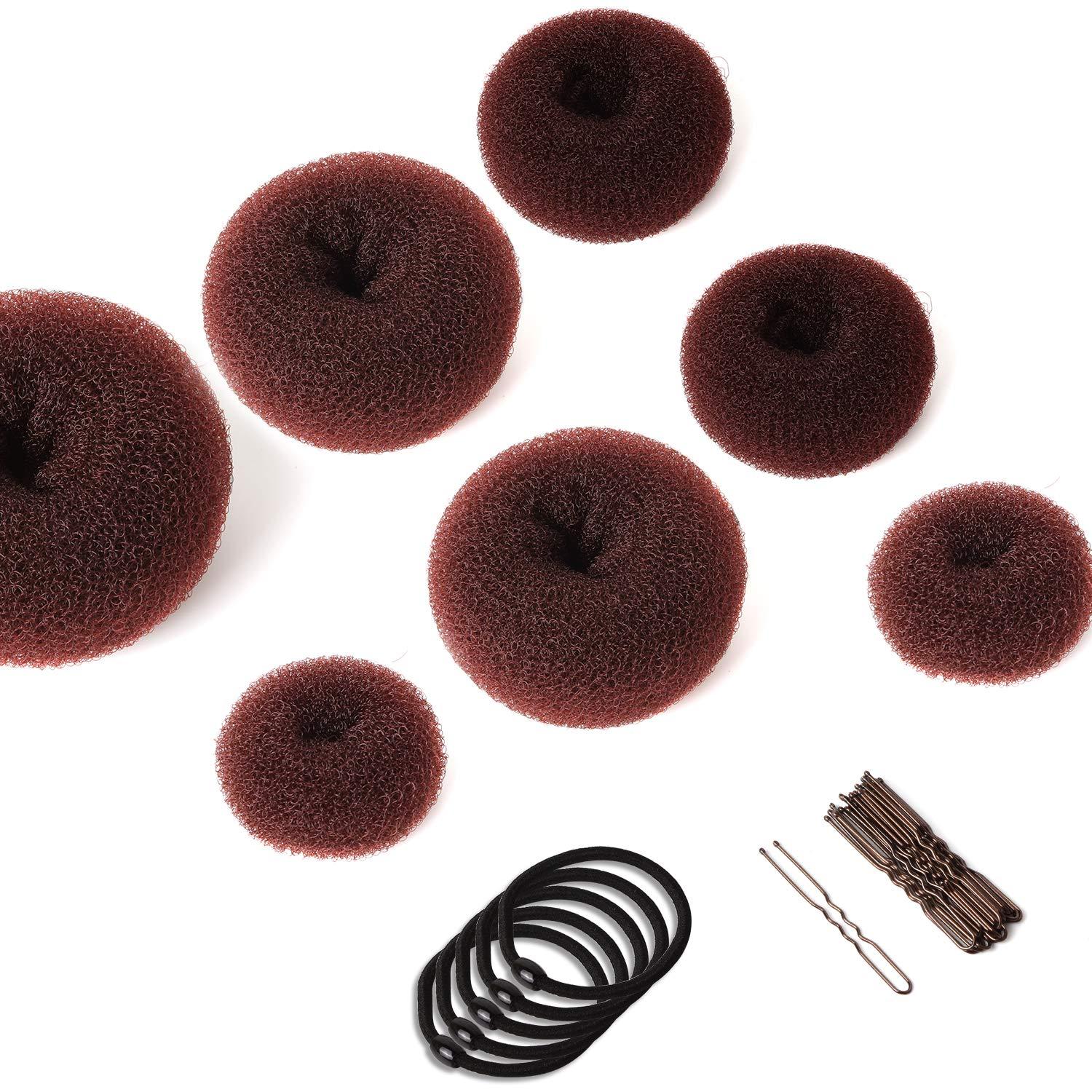 Donut Hair Bun Maker Set 7 Stück Elastische Haarband U-Form Haarnadeln