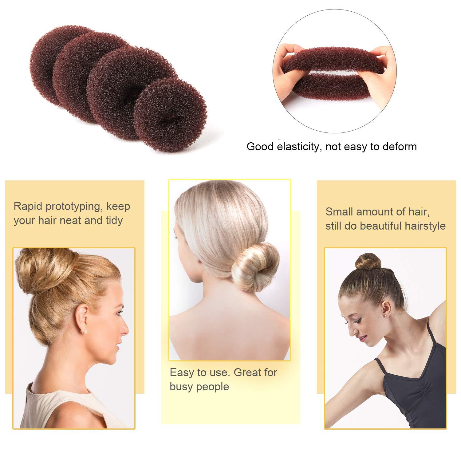Donut Hair Bun Maker Set 7 Stück elastisches Haarband U-Form