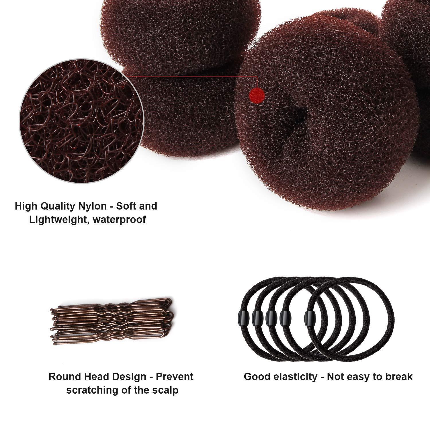Donut Hair Bun Maker Set 7 Stück Elastische Haarband U-Form Haarnadeln