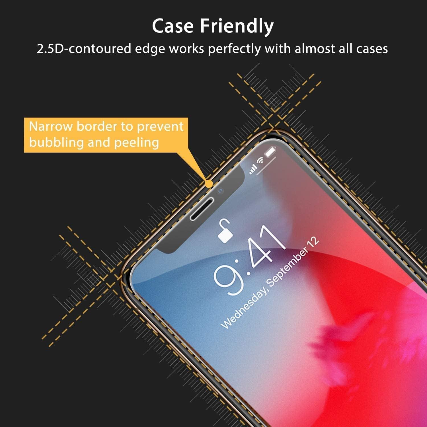 Schutzfolie für iPhone 11 Pro XS X, 2er Pack, 5.8 Zoll, 9H