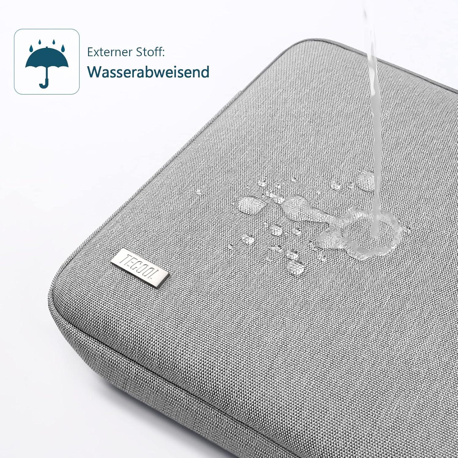 Laptoptasche 15,6 Zoll wasserdicht Notebook Hülle Schutzhülle Grau