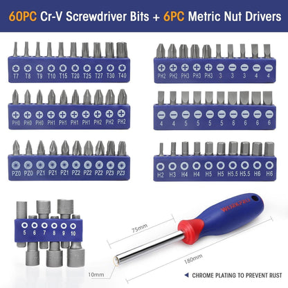 WORKPRO 156-teiliges Universal Werkzeugset mit Tasche