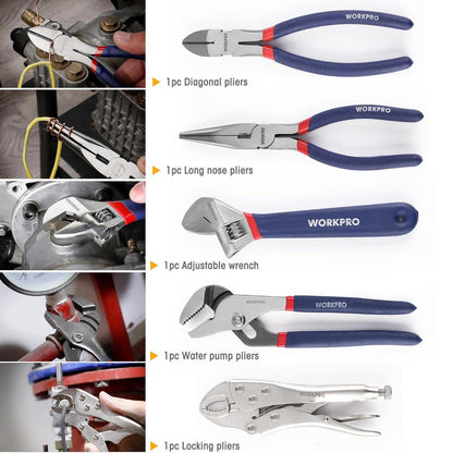 WORKPRO 156-teiliges Universal Werkzeugset mit Tasche