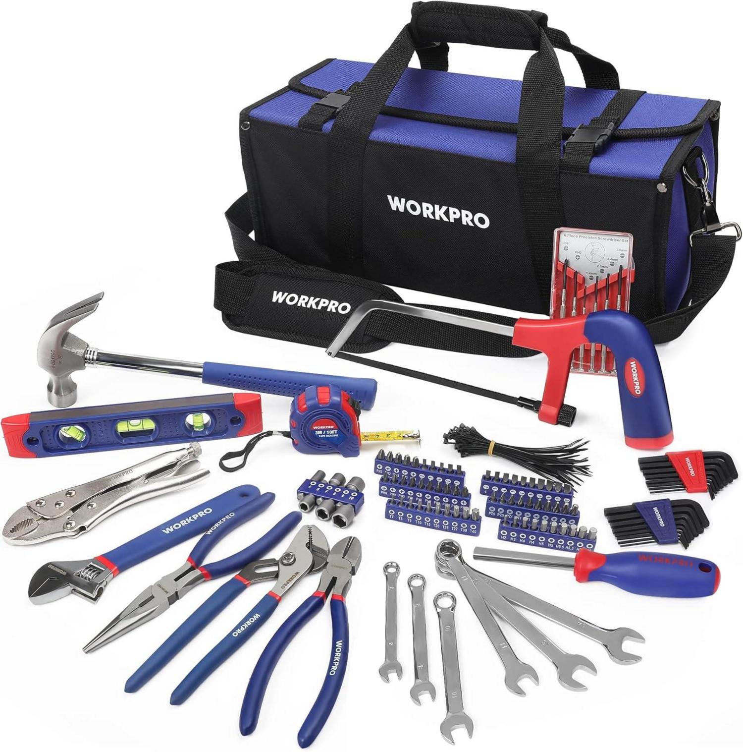WORKPRO Universal Werkzeugset 156-teilig mit Werkzeugtasche