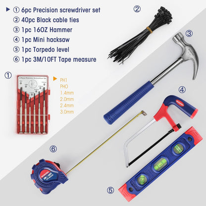 WORKPRO 156-teiliges Werkzeugset mit Tasche für Reparatur und Heimwerker