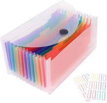 Transparente Ordnungsmappe mit Regenbogen-Design, 13 Fächer