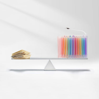 Ordnungsmappe mit 13 Fächern Kunststoff Regenbogen-Design Transparent