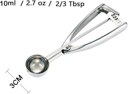 Eisportionierer Edelstahl 3CM Auslöser Eiscreme Plätzchen