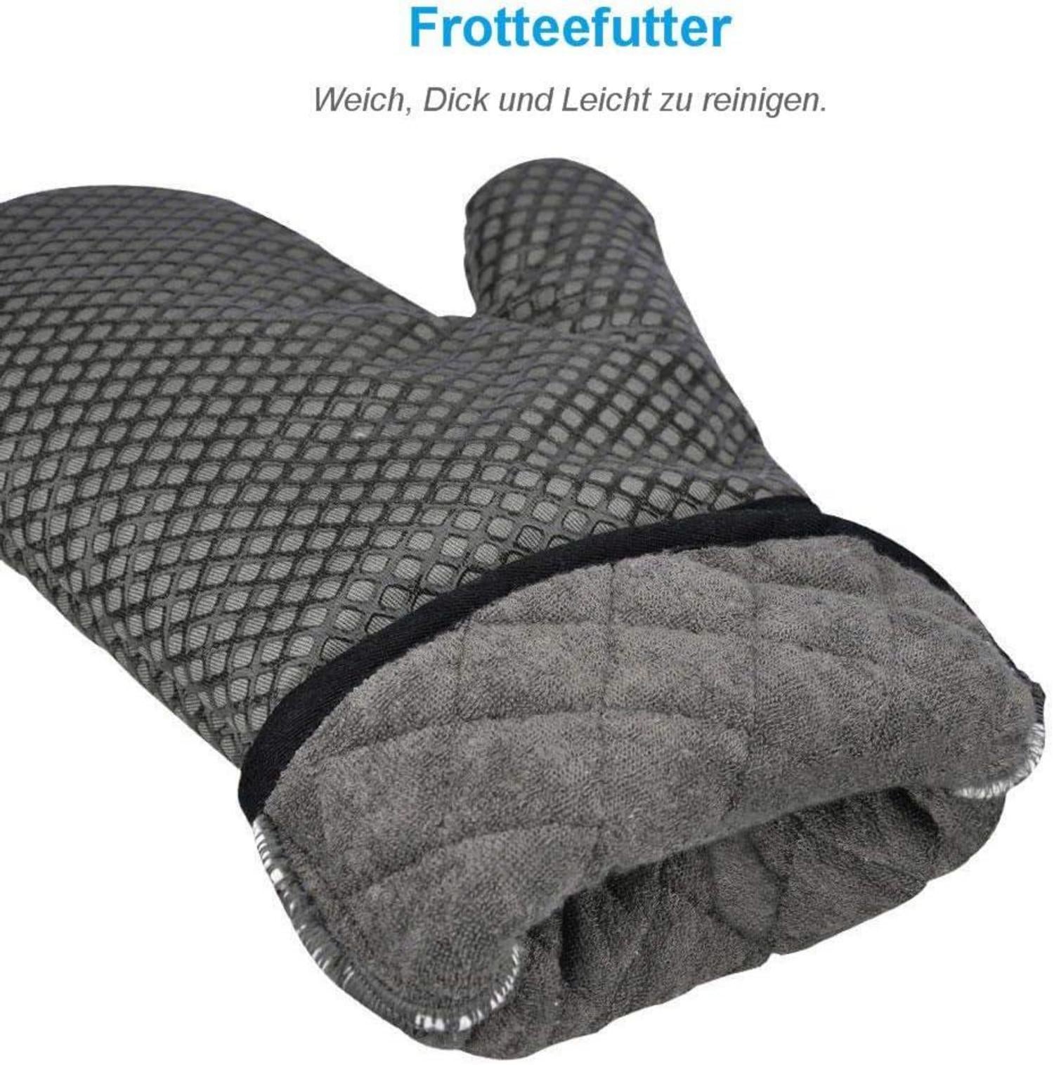 Hitzebeständiger Ofenhandschuh mit Silikonbeschichtung - Grau
