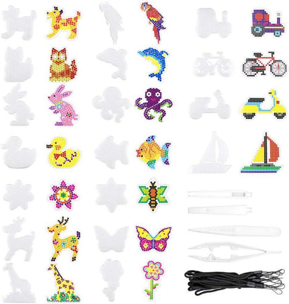 Bügelperlen Set mit Stiftplatte und Zubehör, DIY Kunststoff rund