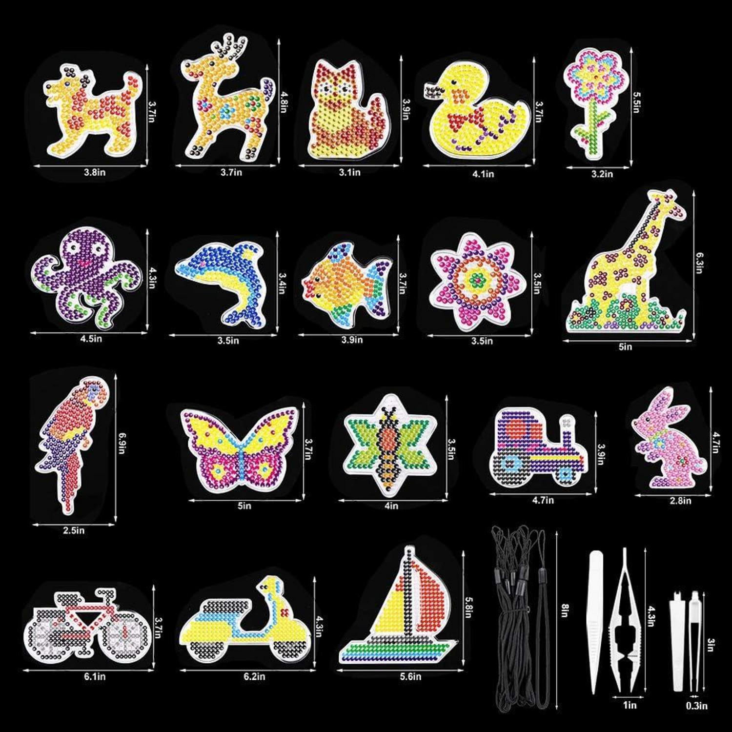 Bügelperlen Set mit Pinzette und Hängendes Seil, DIY Steckplatten, Rund Style A