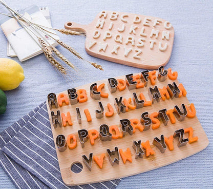 36-teilige Ausstechformen Alphabet Edelstahl Aufbewahrungsbox