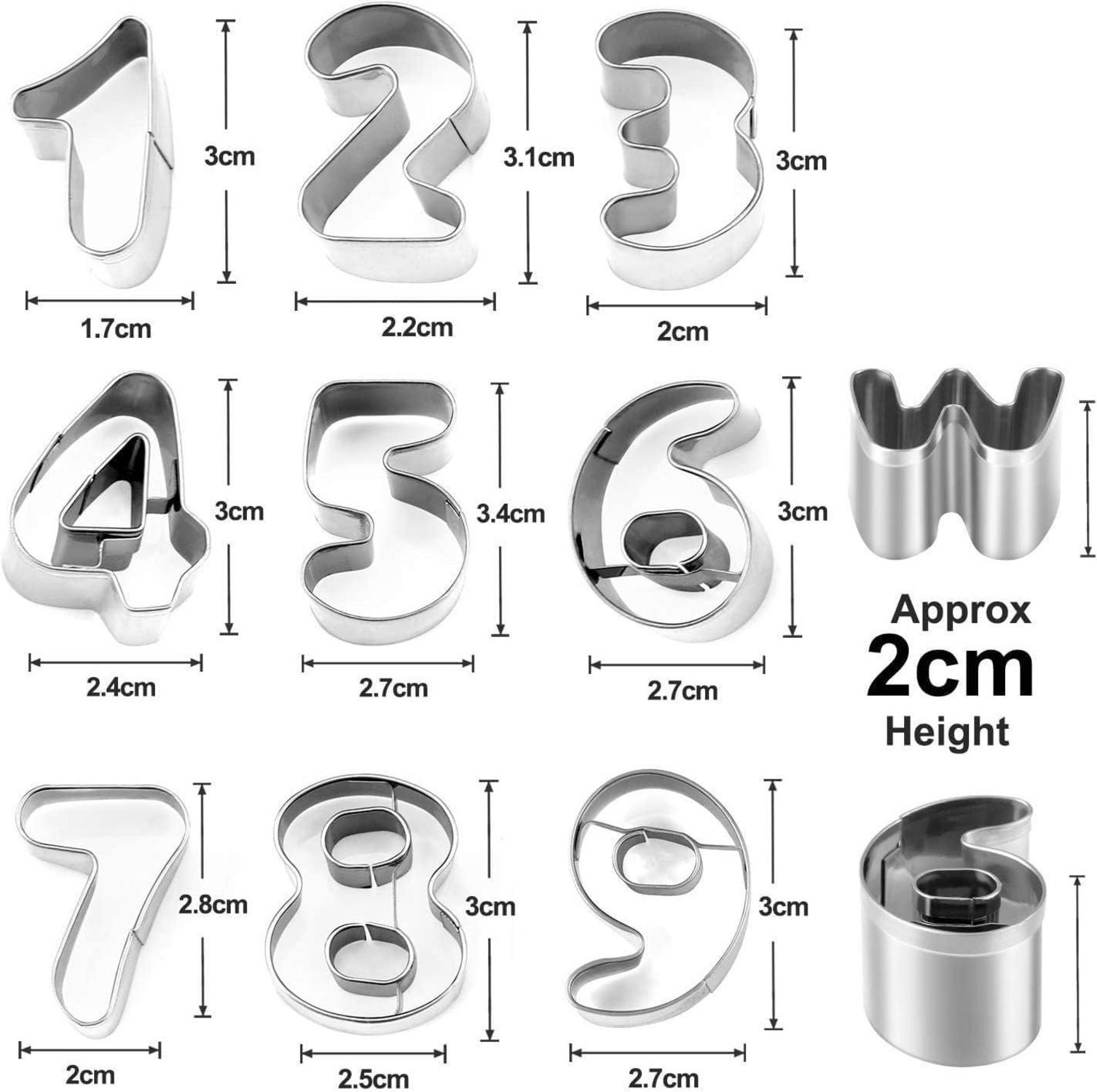36-teiliges Ausstechformen Set Buchstaben Alphabet Edelstahl Aufbewahrungsbox