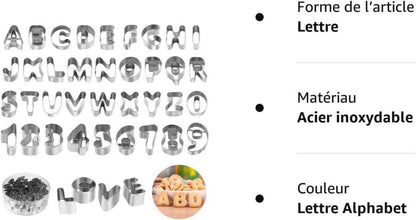 36-teilige Ausstechformen Alphabet Edelstahl Aufbewahrungsbox