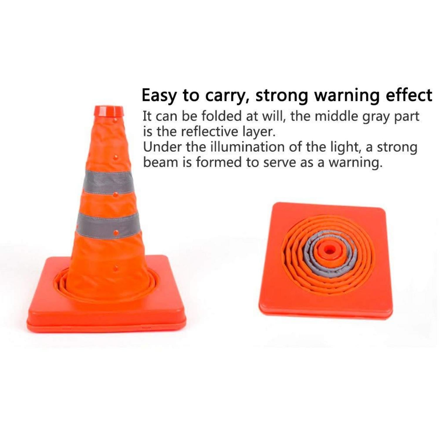 18 Zoll zusammenklappbare Verkehrskegel Orange 1Pack Reflektierend