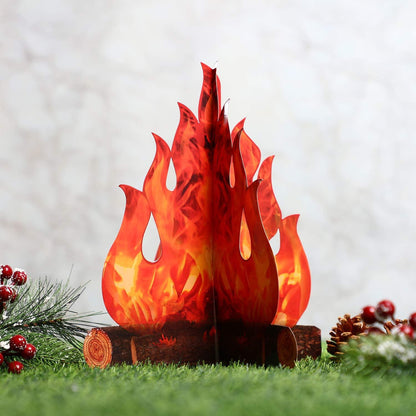 3D Lagerfeuer Dekor Karton 12 Zoll Party Deko 3 Sets (6