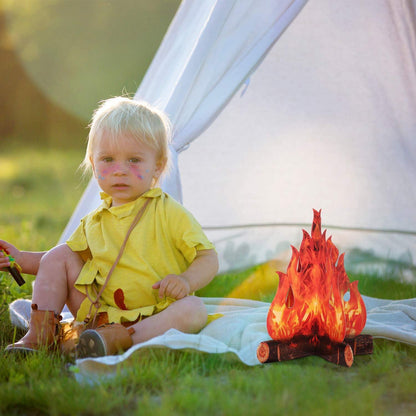 3D Flammenfackel Mittelalter-Lagerfeuer aus Karton 3er Set