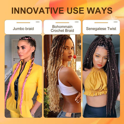 Ombre Flecht Haare 60cm - 2-4 Farben für Zöpfe & Box Braids