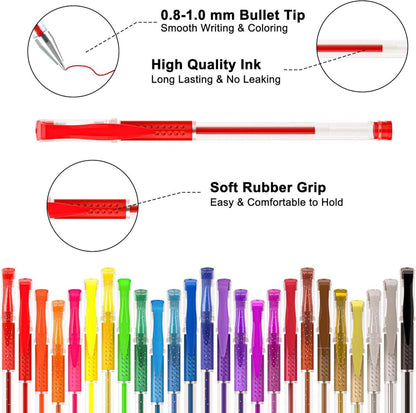 Bunte Gelstifte Set 25 Farben + 25 Ersatzminen Kinder Erwachsene