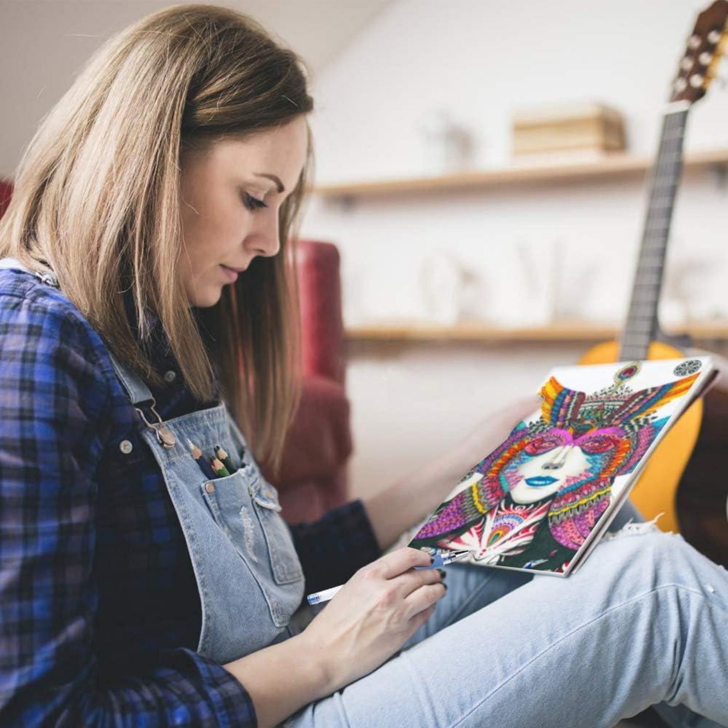 Lineon 50-teiliges Gelschreiber-Set, bunt, für Kinder und