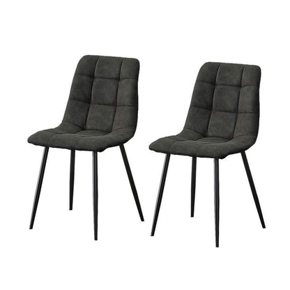 Esszimmerstühle Set 2 Grau – Bequeme Lounge Stühle mit Metallbeinen