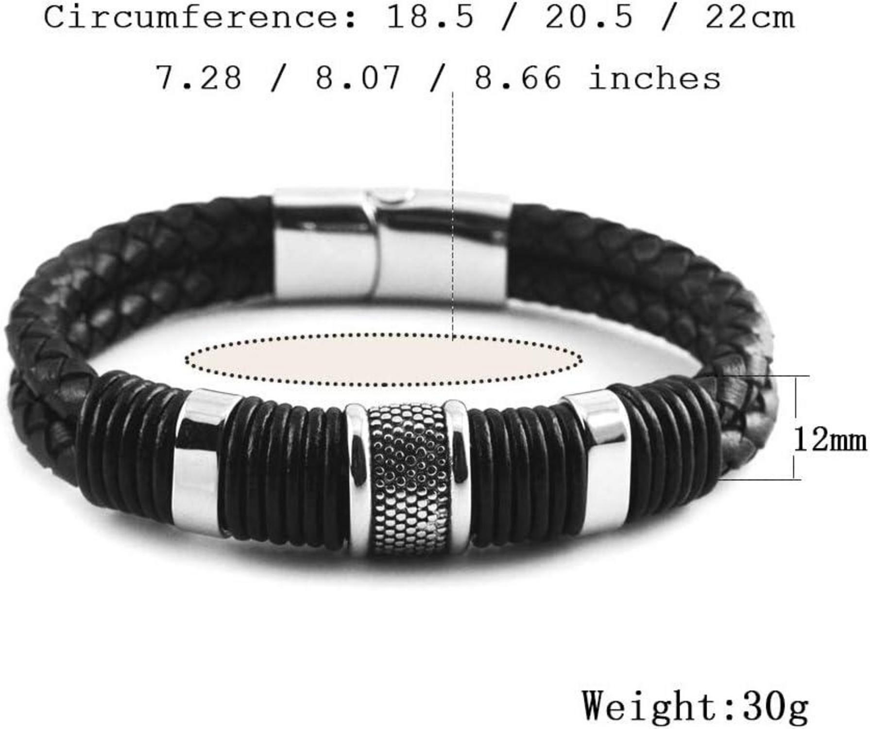 Lederarmband Herren schwarz 22 cm Geschenk Jugend