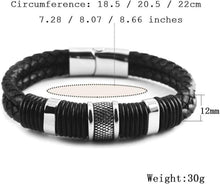 Lederarmband Herren schwarz 22 cm Geschenk Jugend