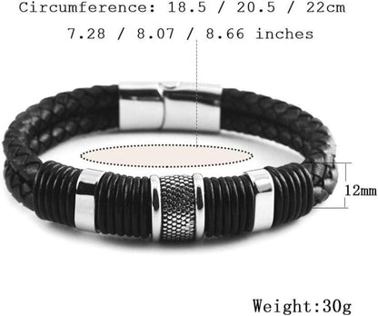 Lederarmband Herren schwarz 22 cm Geschenk Jugend