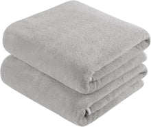 Mikrofaser Badetuch groß XXL 2er Pack Grau 76x152cm Schnelltrocknend