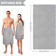 KinHwa Mikrofaser Badetuch XXL 2er Pack 76x152cm Grau