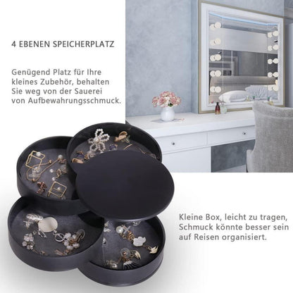 INMORVEN Schmuckaufbewahrung Schmuckkästchen 4 Ebenen