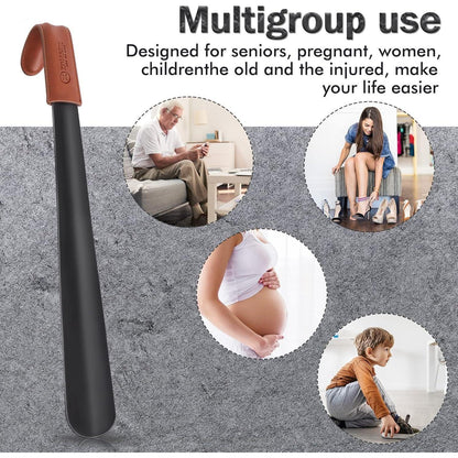 ZOMAKE Schuhlöffel Metall Lang 42cm Stabil Edelstahl Shoe