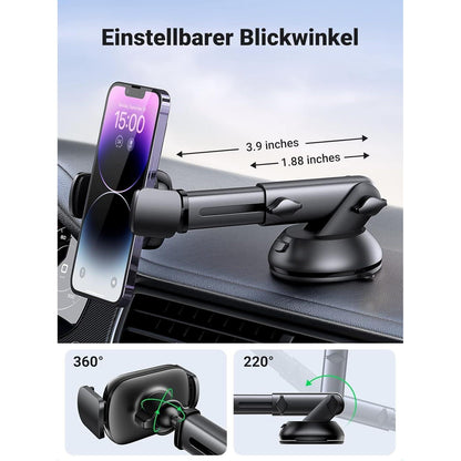 Handyhalterung Kfz Saugnapf 360° Drehbar für iPhone & Galaxy