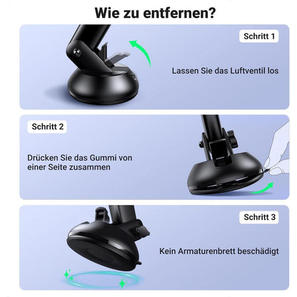 Handyhalterung Kfz Saugnapf 360° Drehbar für iPhone & Galaxy