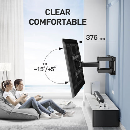 TV Wandhalterung für 37-85 Zoll Fernseher bis 60kg, Schwenkbar Neigbar