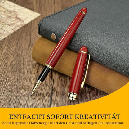 Rosenholz Kugelschreiber Set - Luxus Geschenk mit Nachfüllern