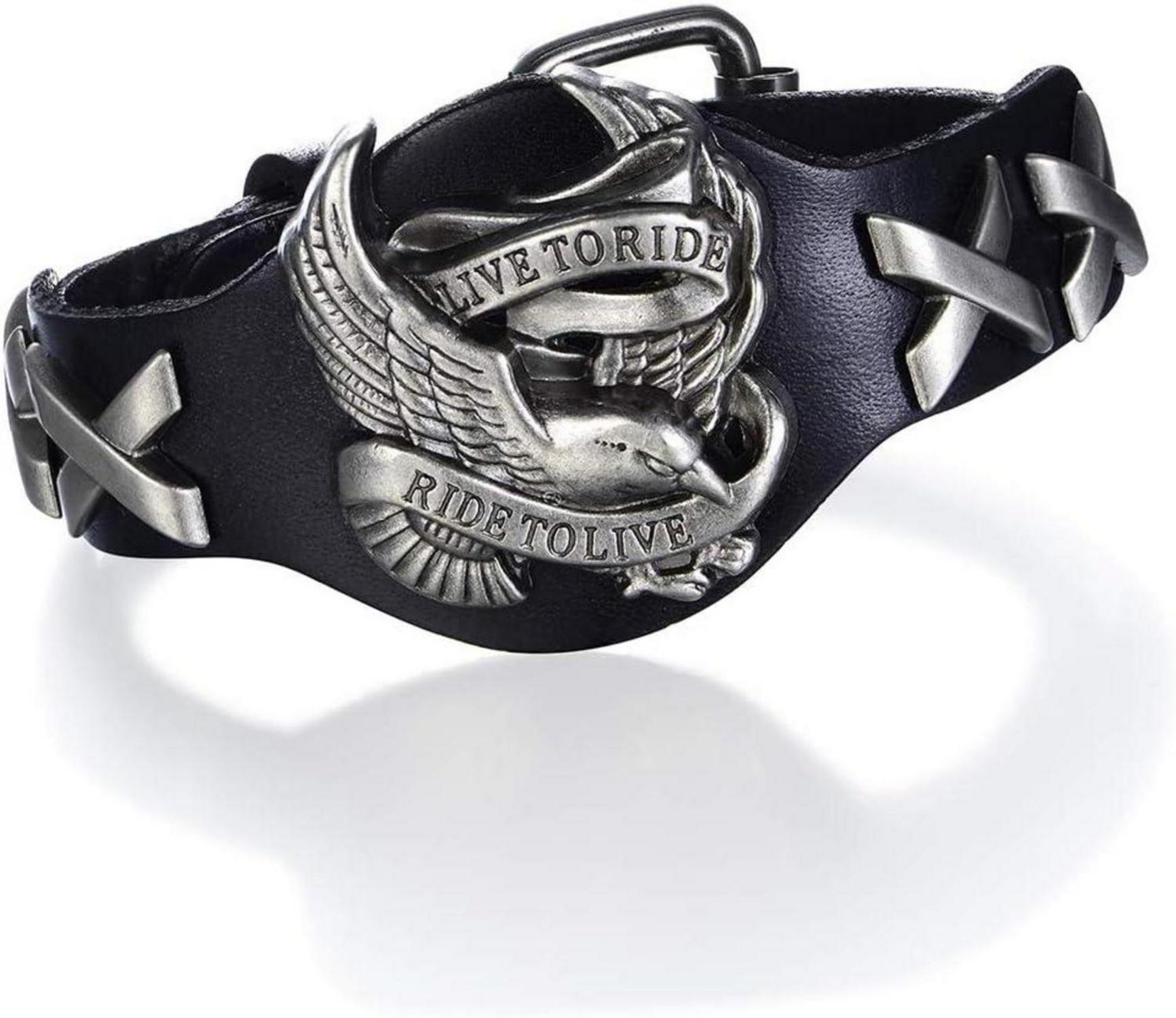 Leder Armband Unisex Magnetverschluss Geschenk Schwarz