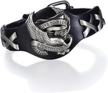 Leder Armband Unisex Magnetverschluss Geschenk Schwarz