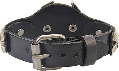 Herren Armband Leder Schwarz Geschenk Unisex Stil