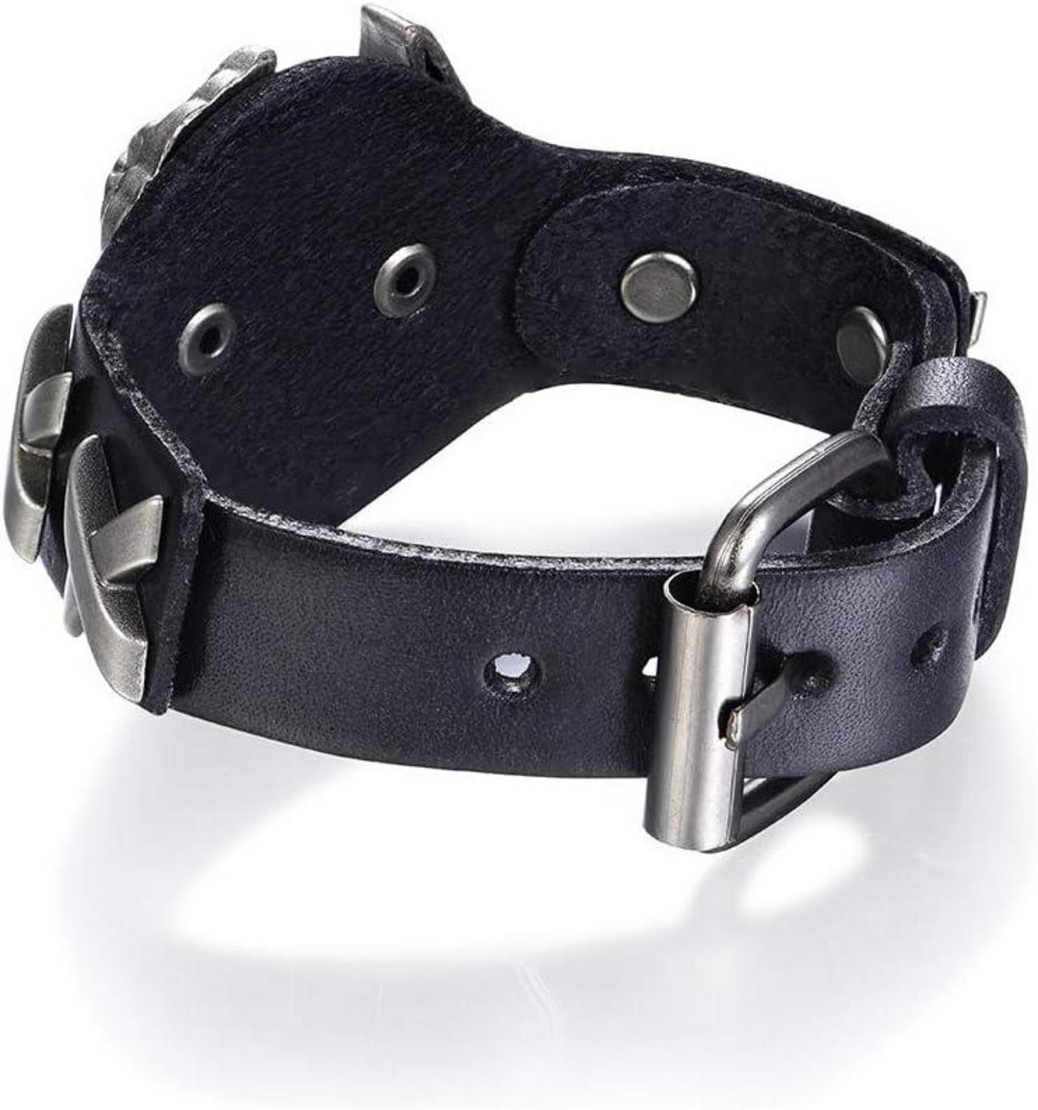 Leder Armband Unisex Magnetverschluss Geschenk Schwarz