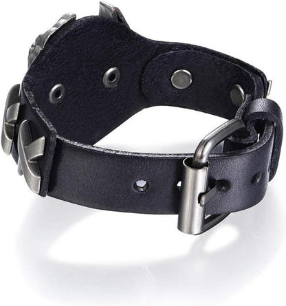 Leder Armband Unisex Magnetverschluss Geschenk Schwarz