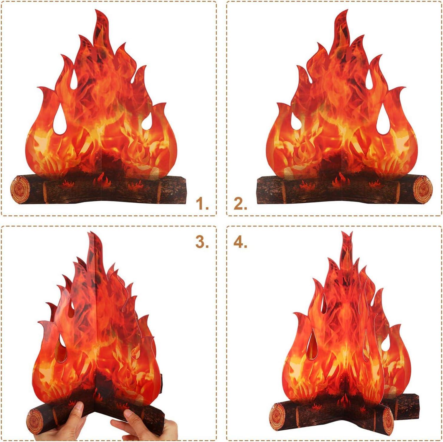 3D Dekorative Pappe Lagerfeuer Herzstück Künstliches Feuer Flamme