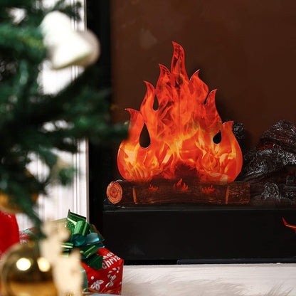 Boao 3D Dekorative Pappe Lagerfeuer Herzstück Künstliches Feuer Gefälschte Flamme Papier Party Dekorative Flamme Fackel Set Rot