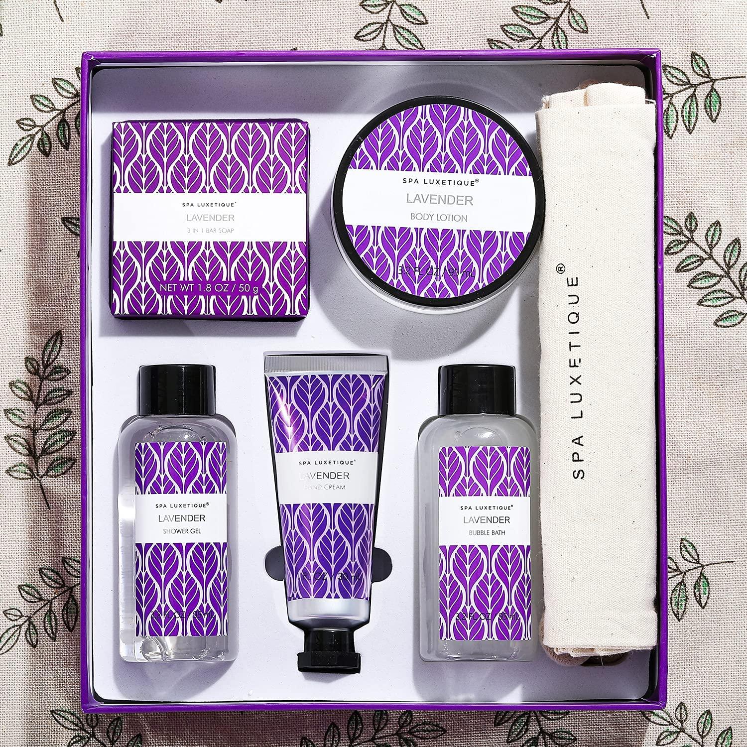 Frauen Bade Geschenkset Lavendel Reise Pflege Dusch Gel Lotion Schaumbad Creme