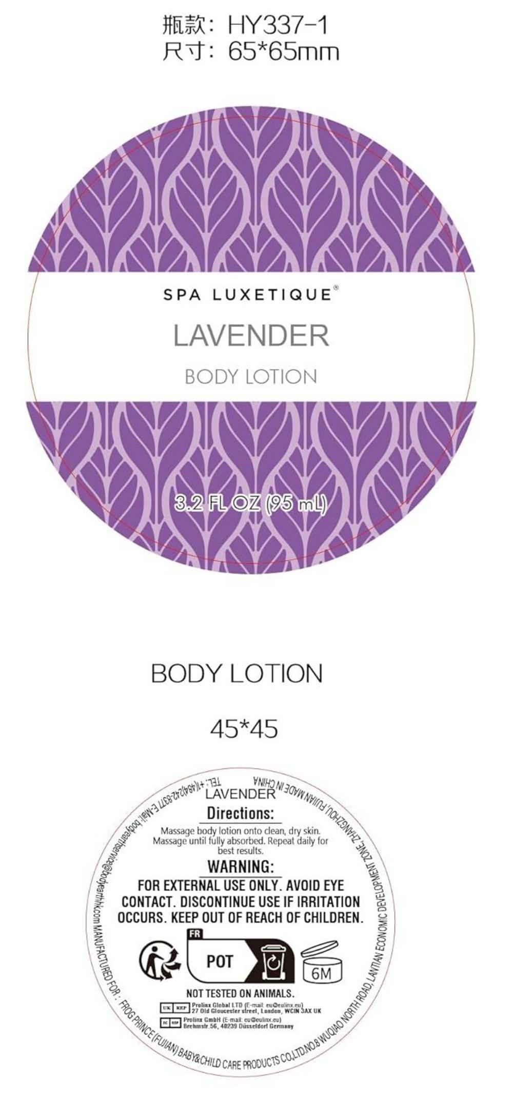 SPA LUXETIQUE Lavendel Pflegeset für Frauen 6-teilig - Reiseset mit Duschgel, Bodylotion, Schaumbad, Handcreme, Leinentasche