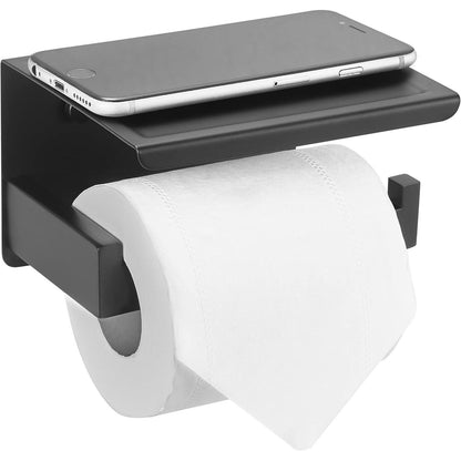 Toilettenpapierhalter ohne Bohren mit Ablage, Edelstahl