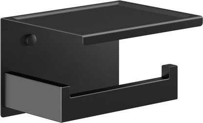 Toilettenpapierhalter ohne Bohren Edelstahl mit Ablage Schwarz Matt