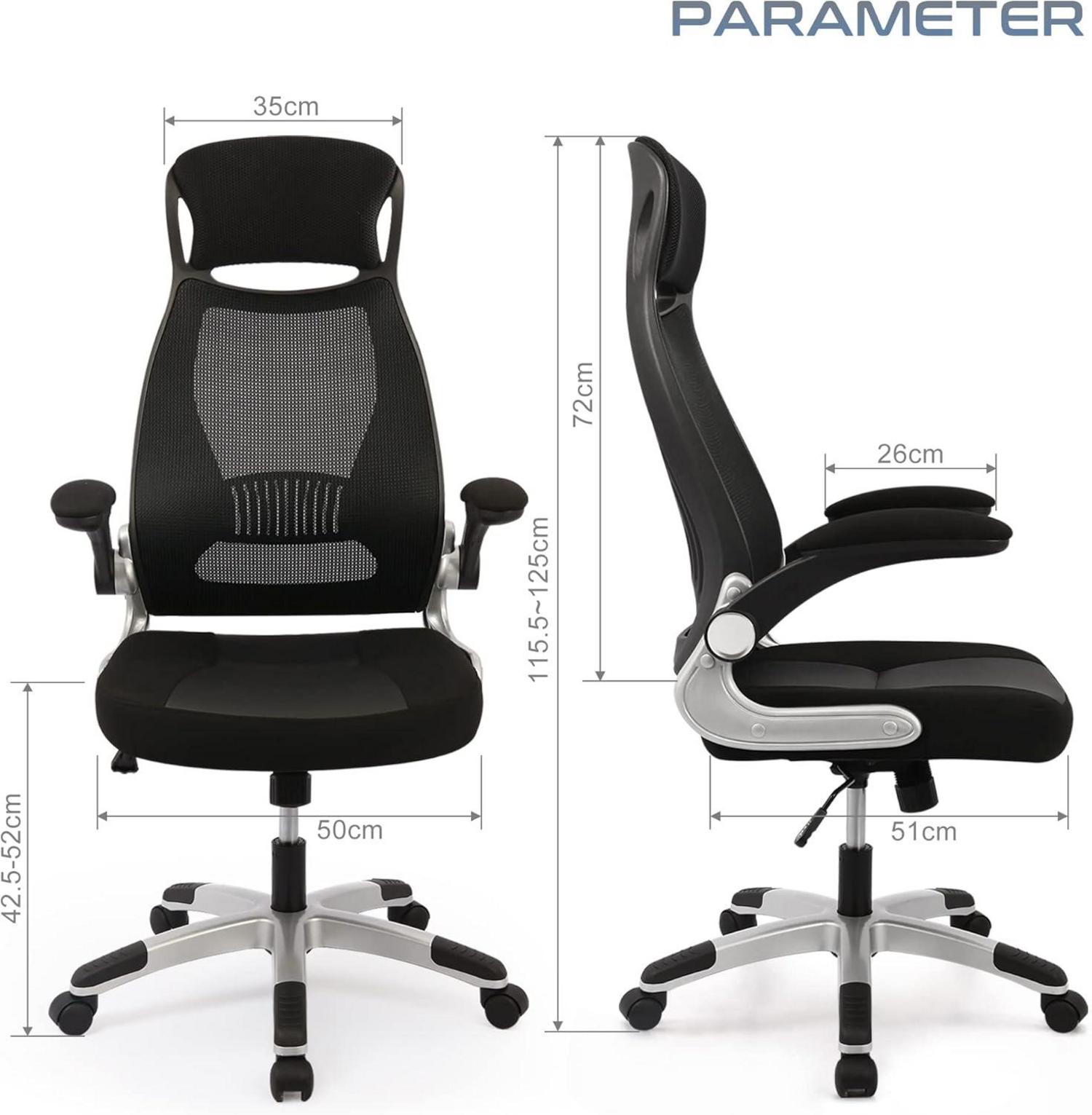 Ergonomischer Bürostuhl mit Lendenwirbelstütze und Kopfstütze